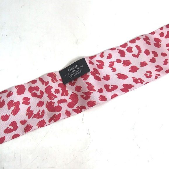 CARTIER Novelty PANTHERE leopard print Bandeau Scarf Unused - Picture 9 of 16
